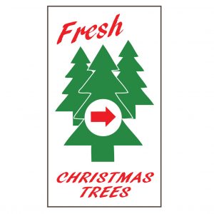 Christmas trees for sale signs