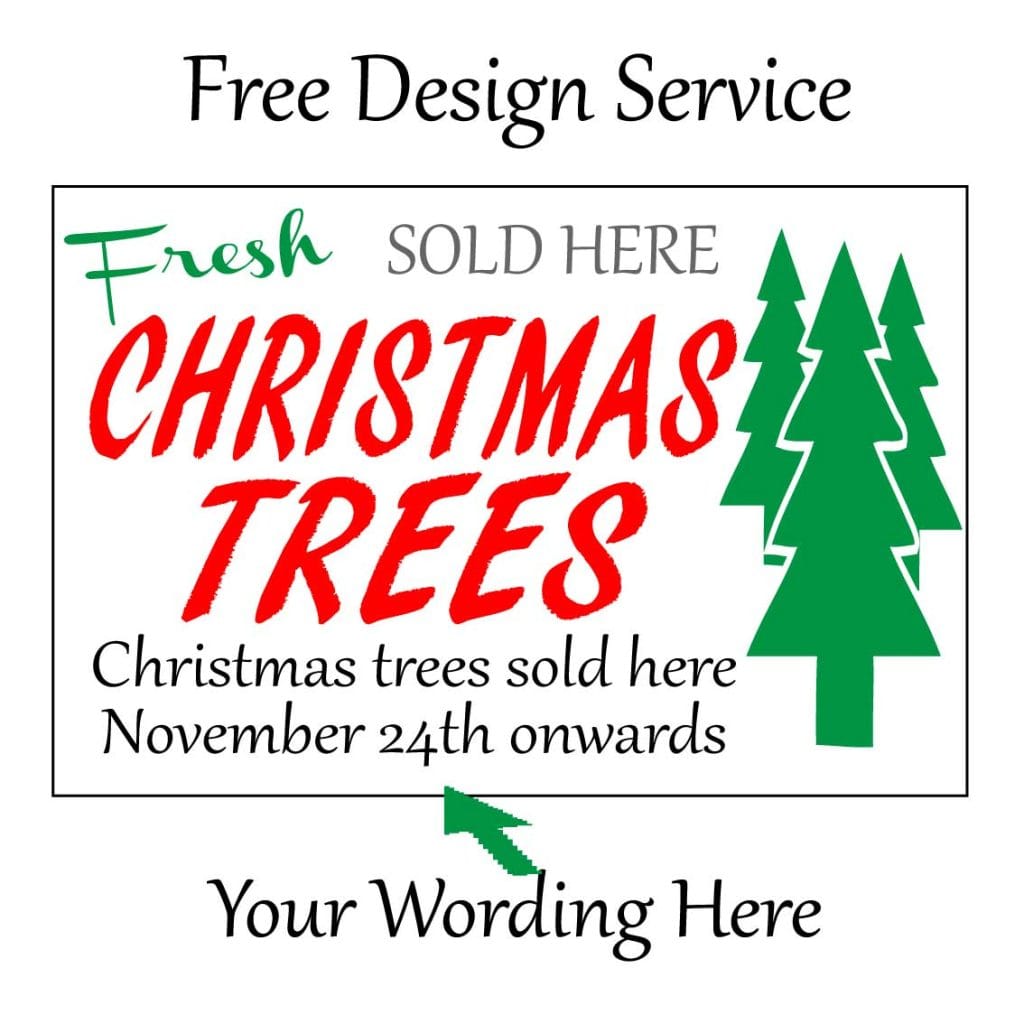 christmas trees sold here banner