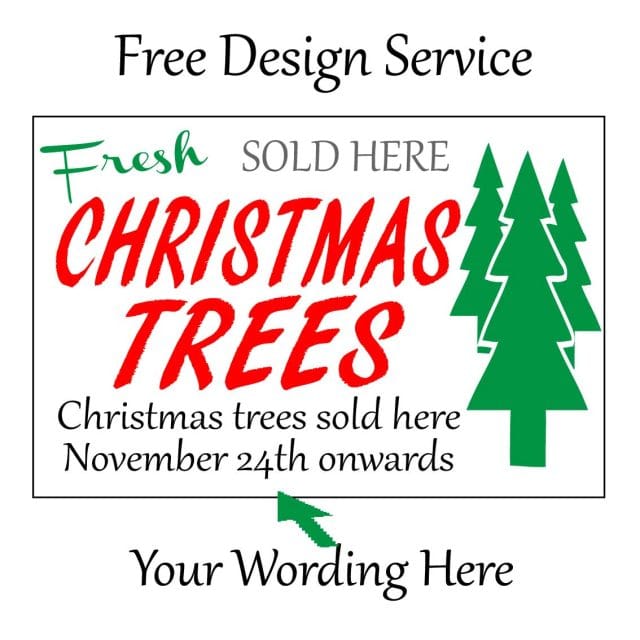 christmas trees sold here banner