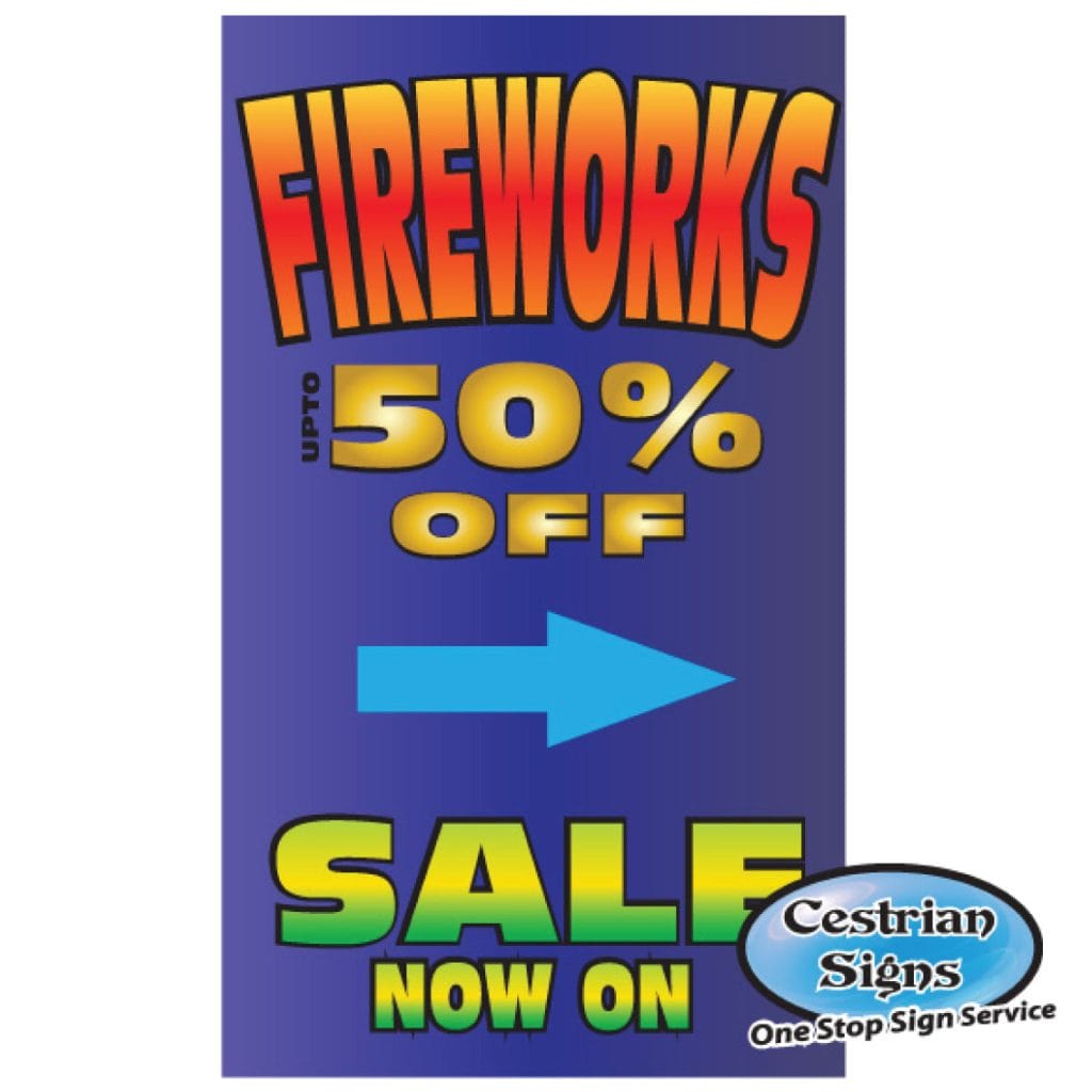 Fireworks for sale signs