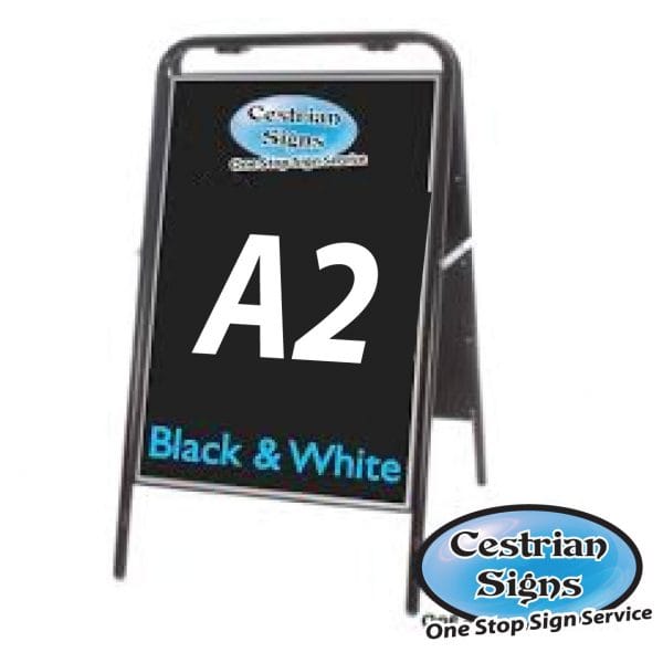 Metal A Board Pavement Sign BLACK A2 - Cestrian Signs