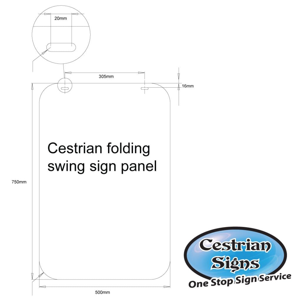 cestrian folding swing sign panel