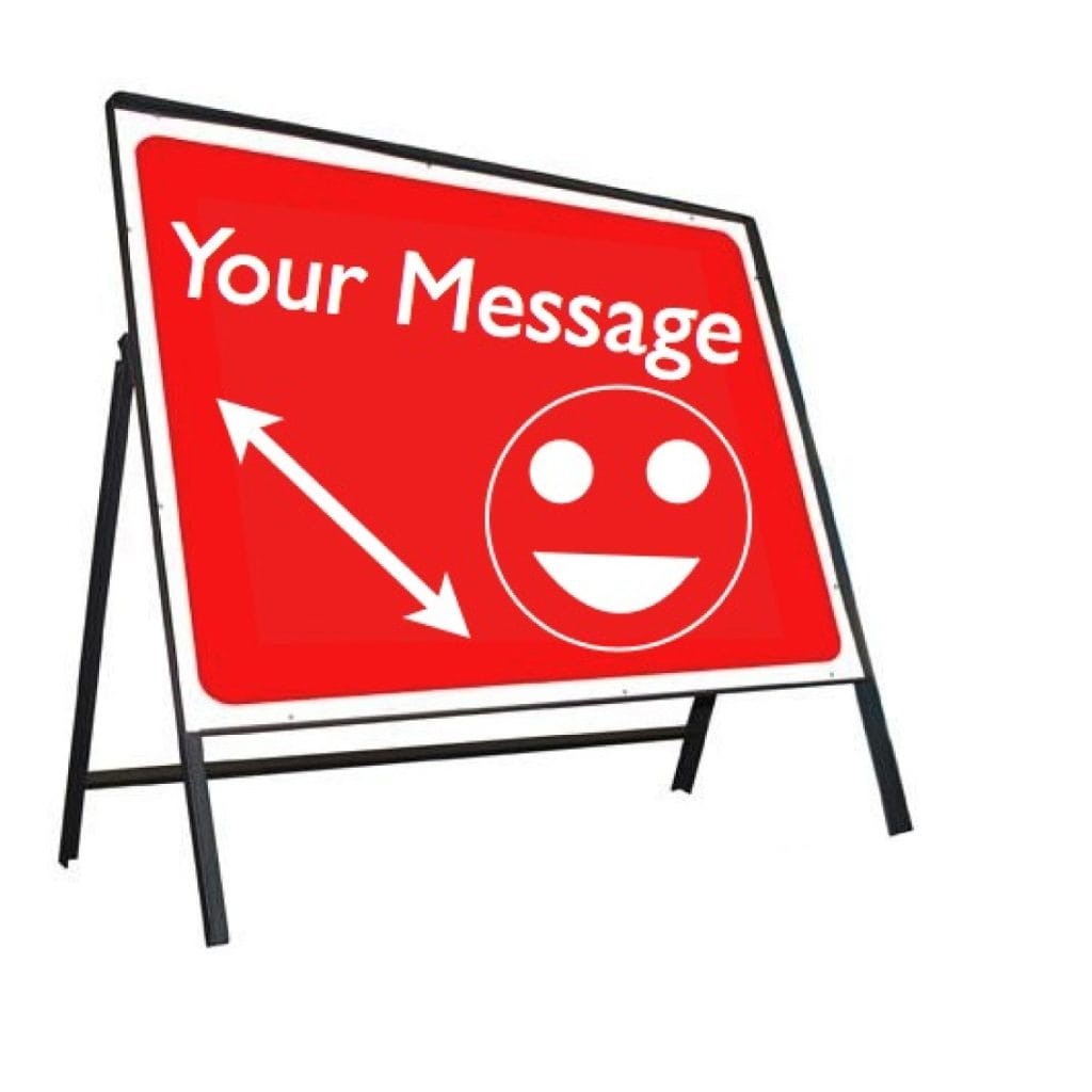 Custom Message Stanchion Sign Complete