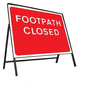 Footpath Closed Stanchion Sign Complete