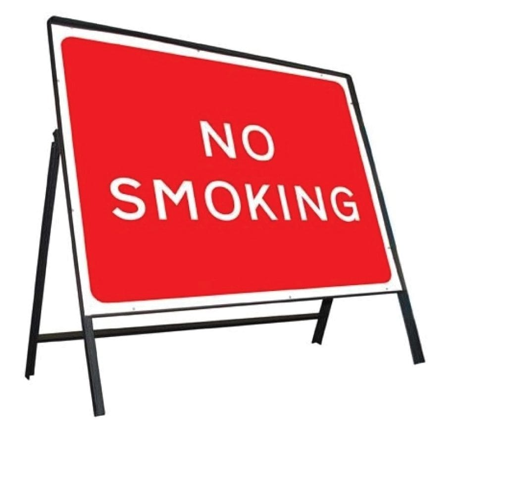 No Smoking Stanchion Sign Complete