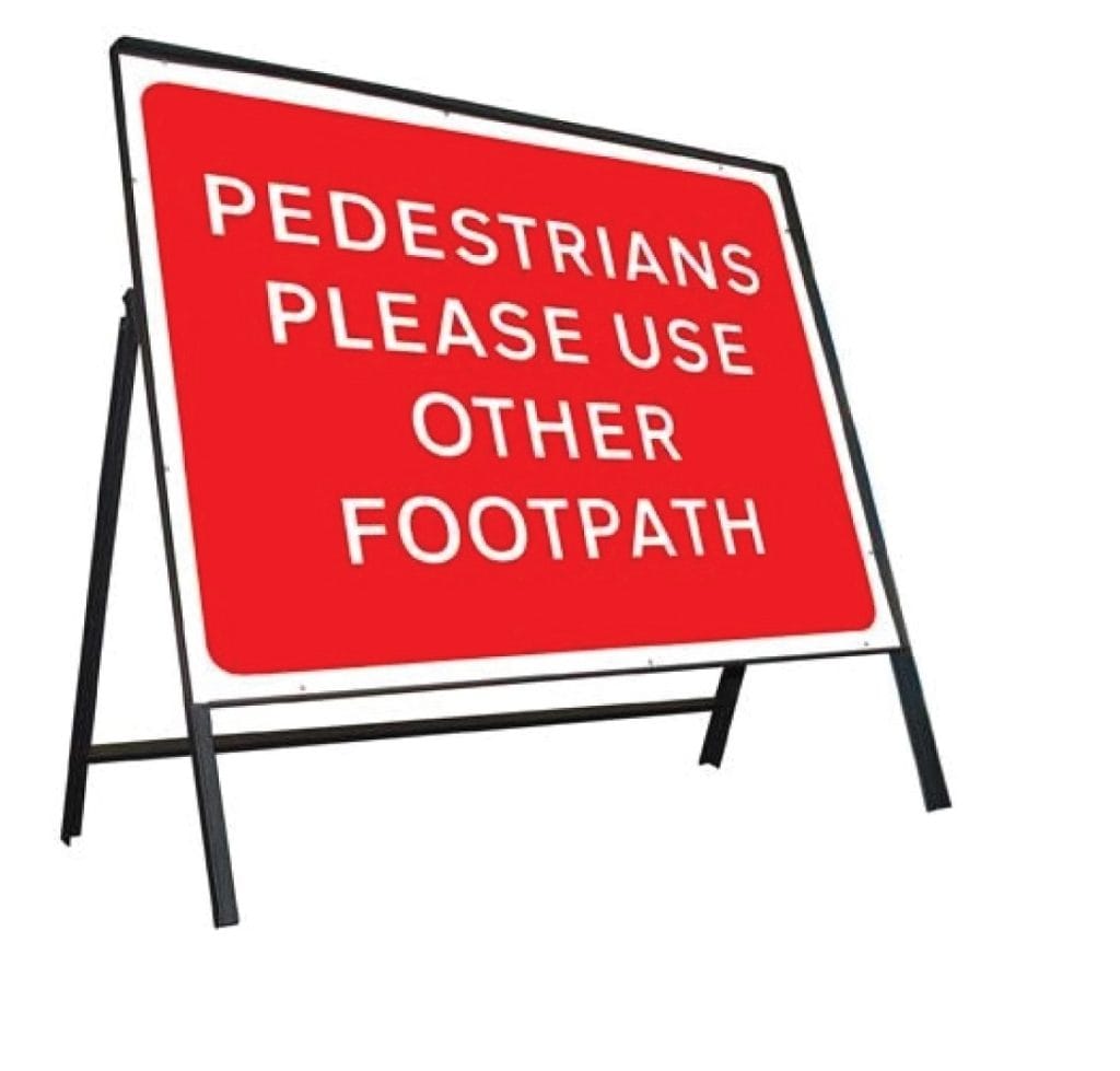 Use other footpath stanchion sign