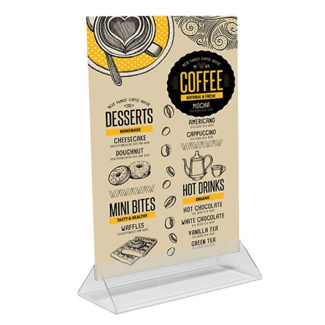 Clear Menu Holders A4