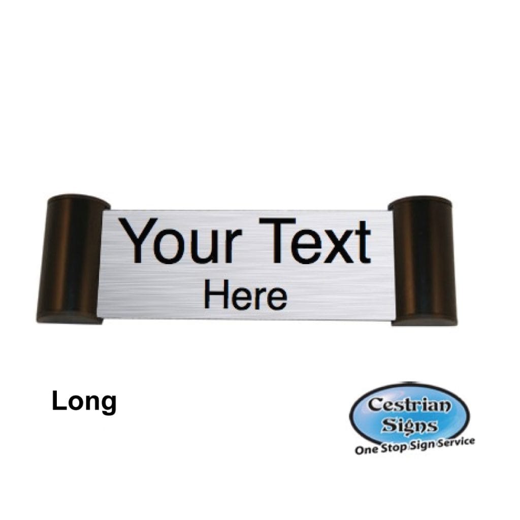 Printed Office Name Plate Door Sign Long Black