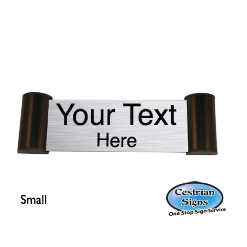 Printed Office Name Plate Door Sign Small Black