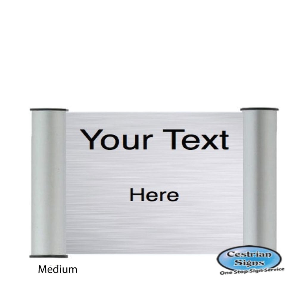 Printed Office Name Plate Door Sign Medium Silver