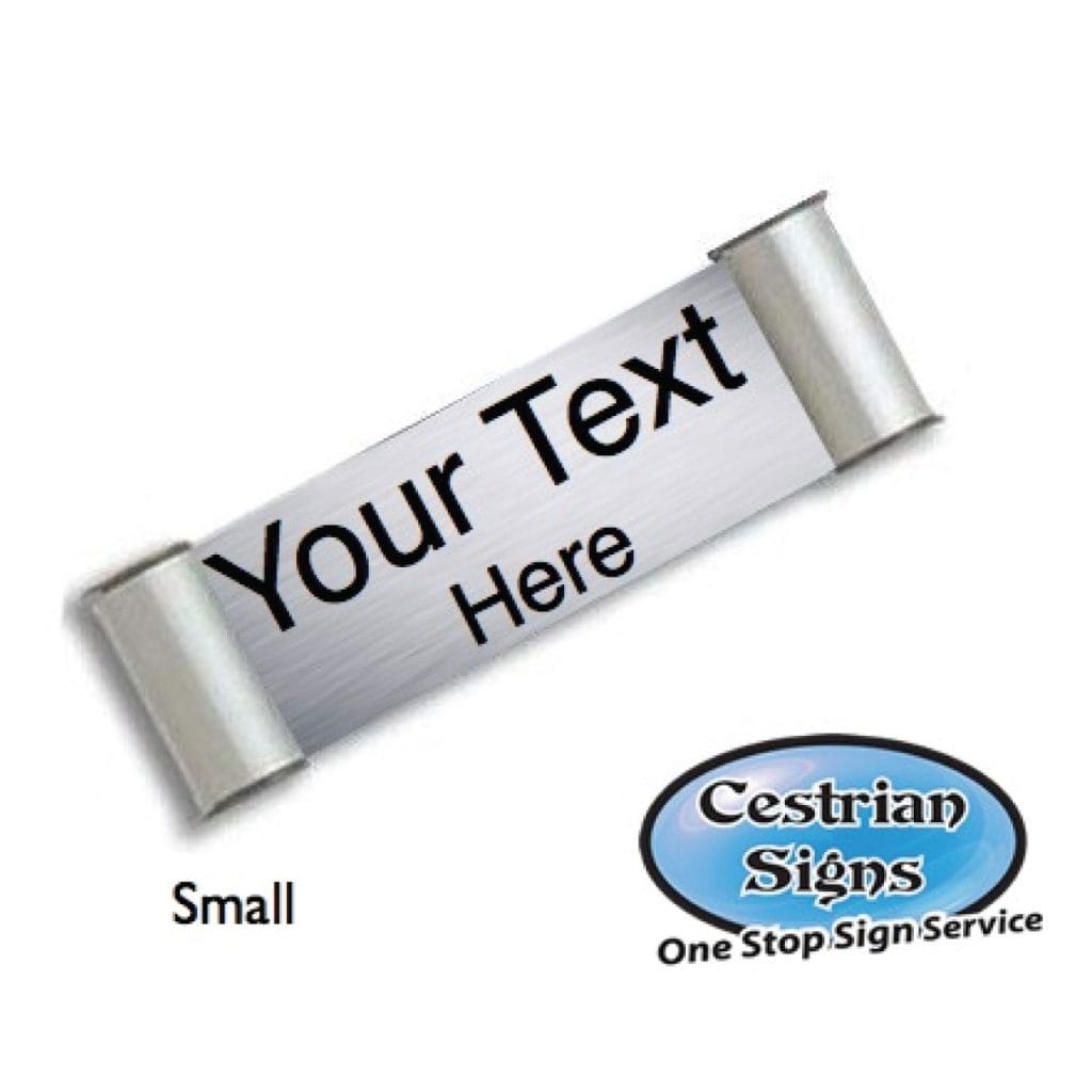 Printed Office Name Plate Door Sign Small Silver