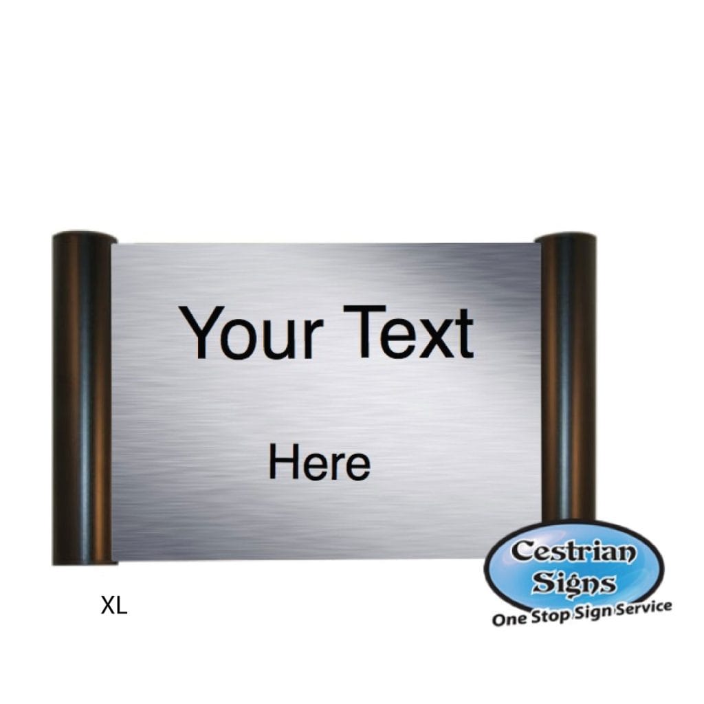 Printed Office Name Plate Door Sign XL Black