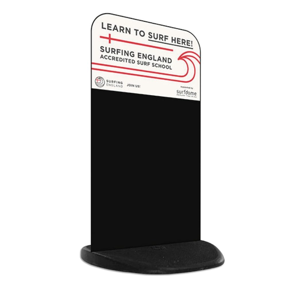 ecoflex black board sign with printed header