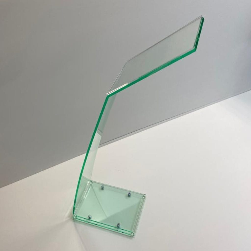Menu Display Stand Translucent Green Acrylic side