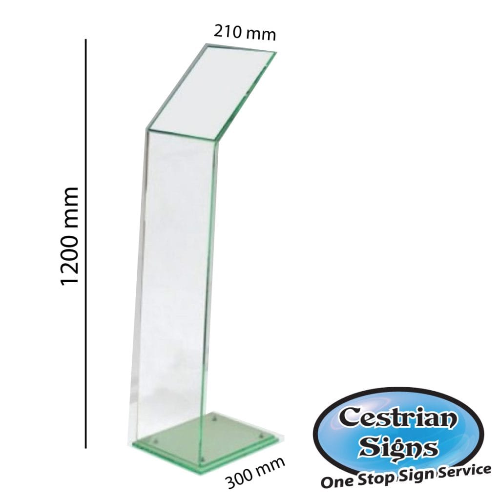Menu Display Stand Translucent Green size
