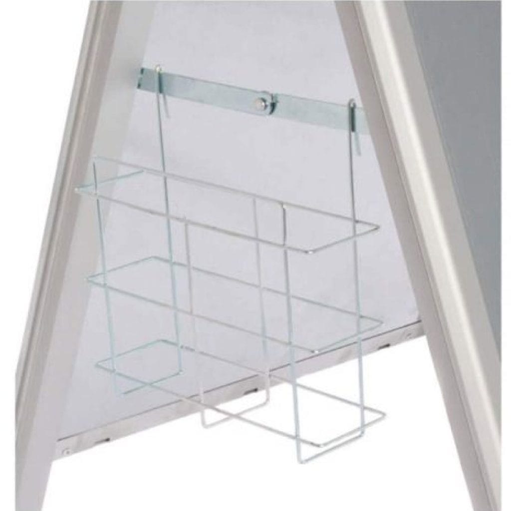 Wire leaflet holders for a board signs