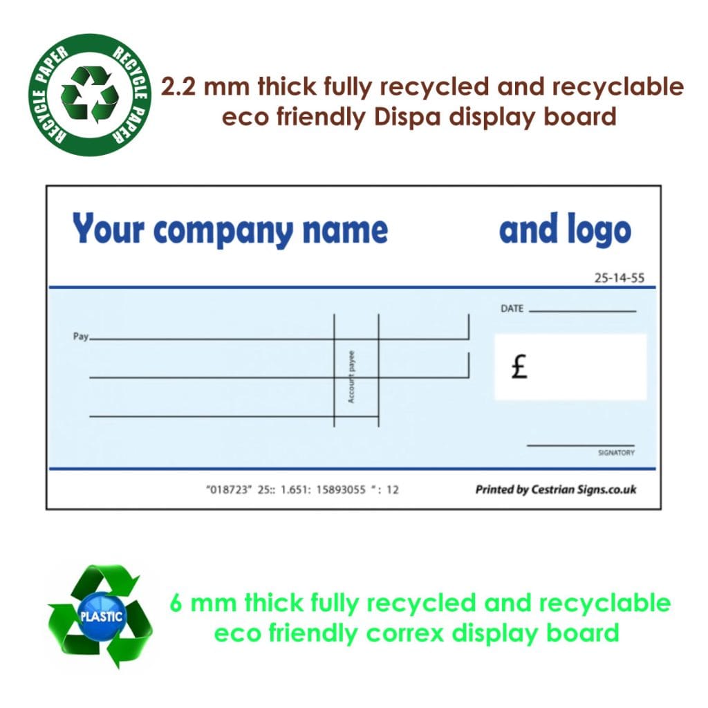 Big cheque for charity Reusable 1