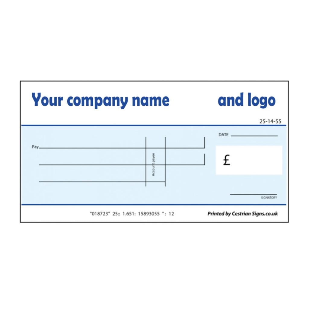 Big cheque for charity Reusable
