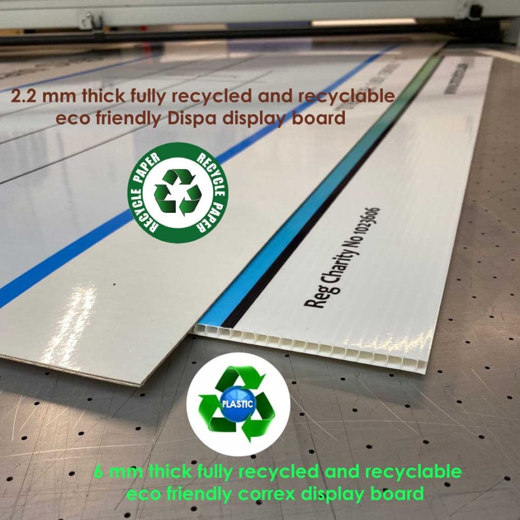 fully recycled and recyclable big charity cheque