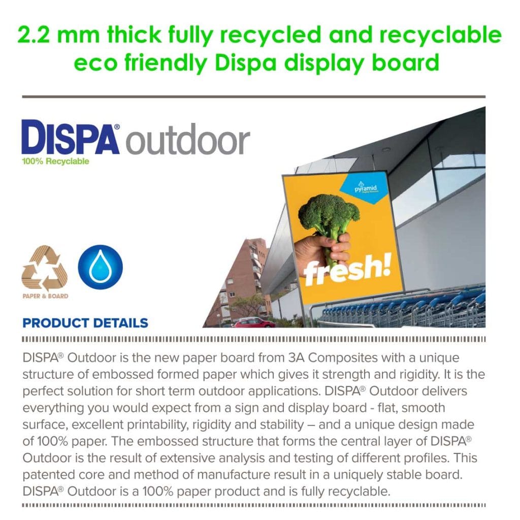 recycled paper product for signs and displays
