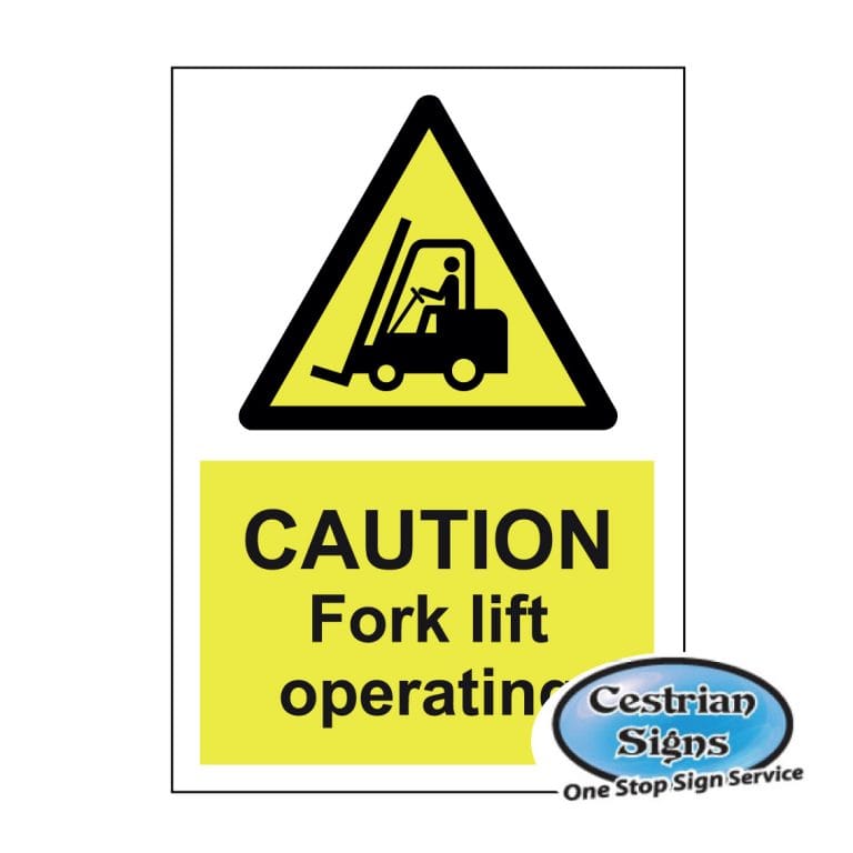 Caution-fork-lift-operating-sign