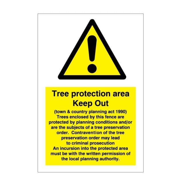 Tree Protection Area Keep Out sign