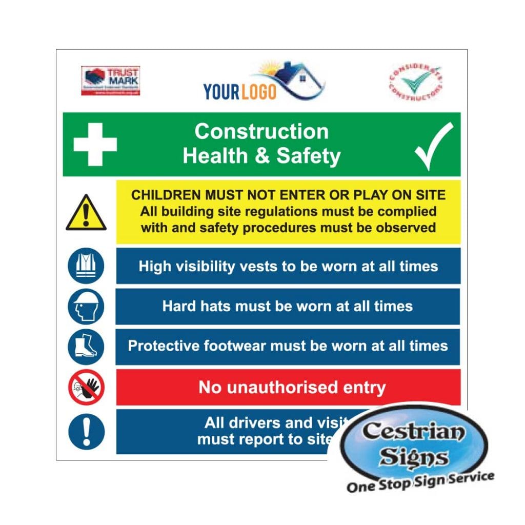 Construction Health and Safety Site Entrance sign Cestrian Signs