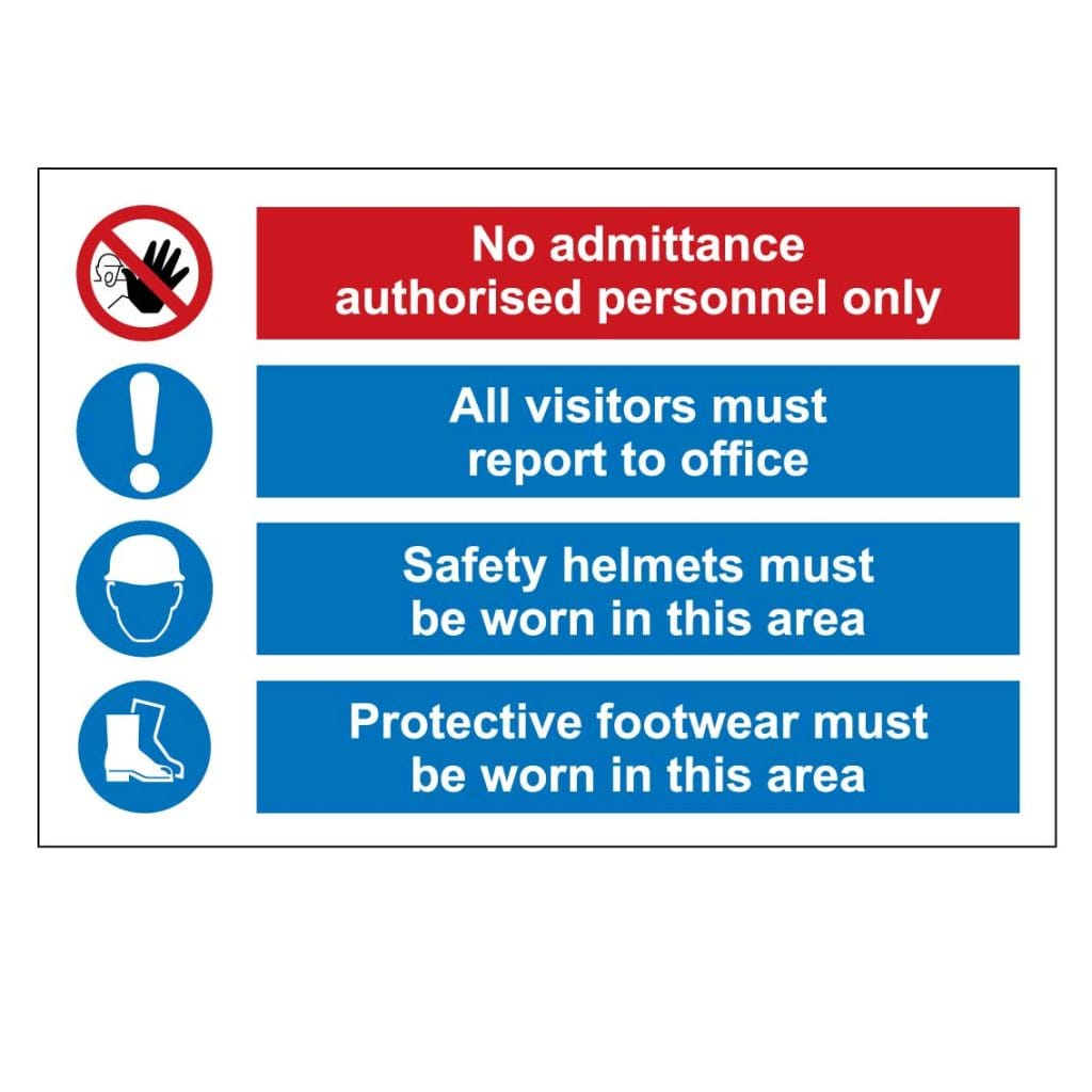 No Admittance, All Visitors To Report To Office sign