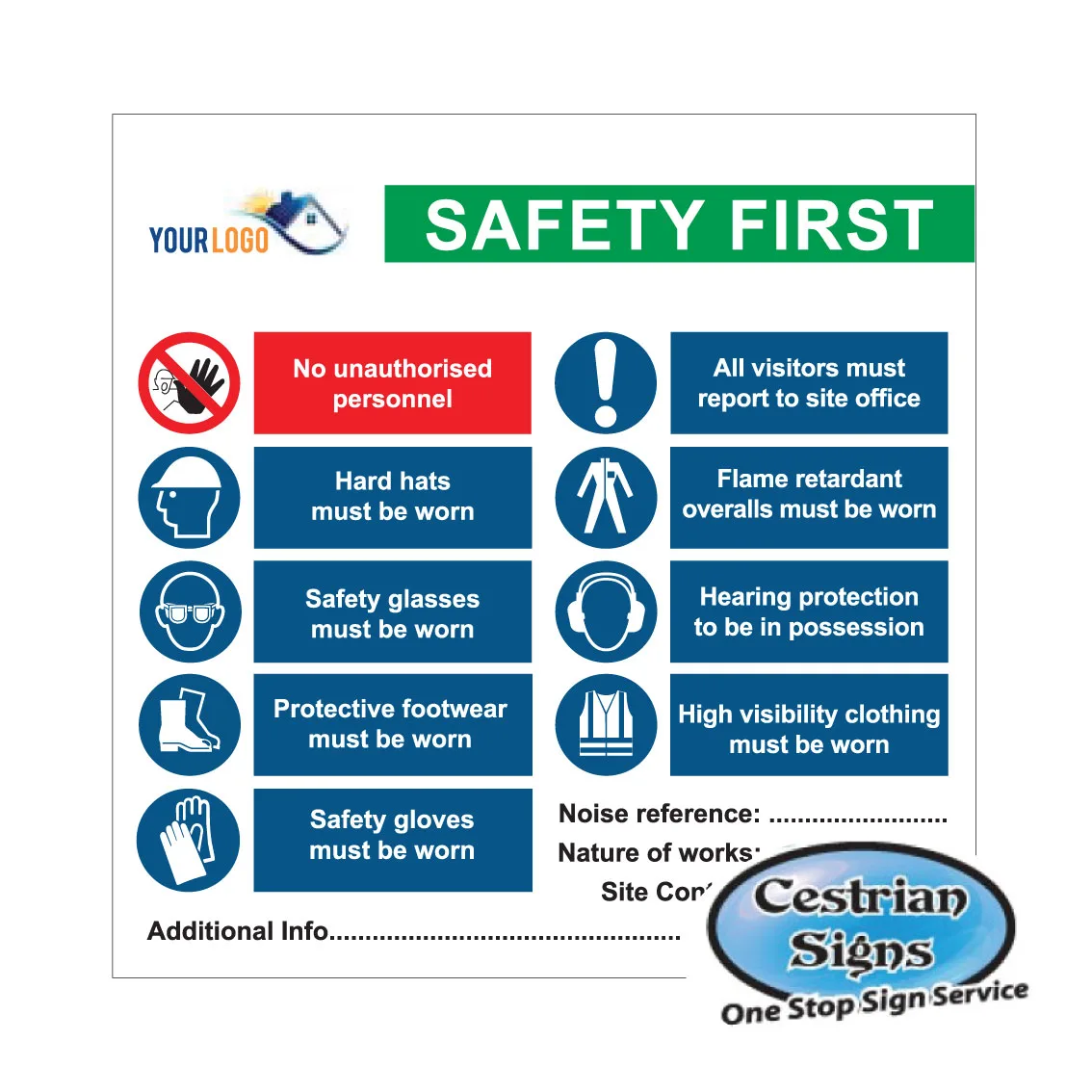 Construction Safety First Signs