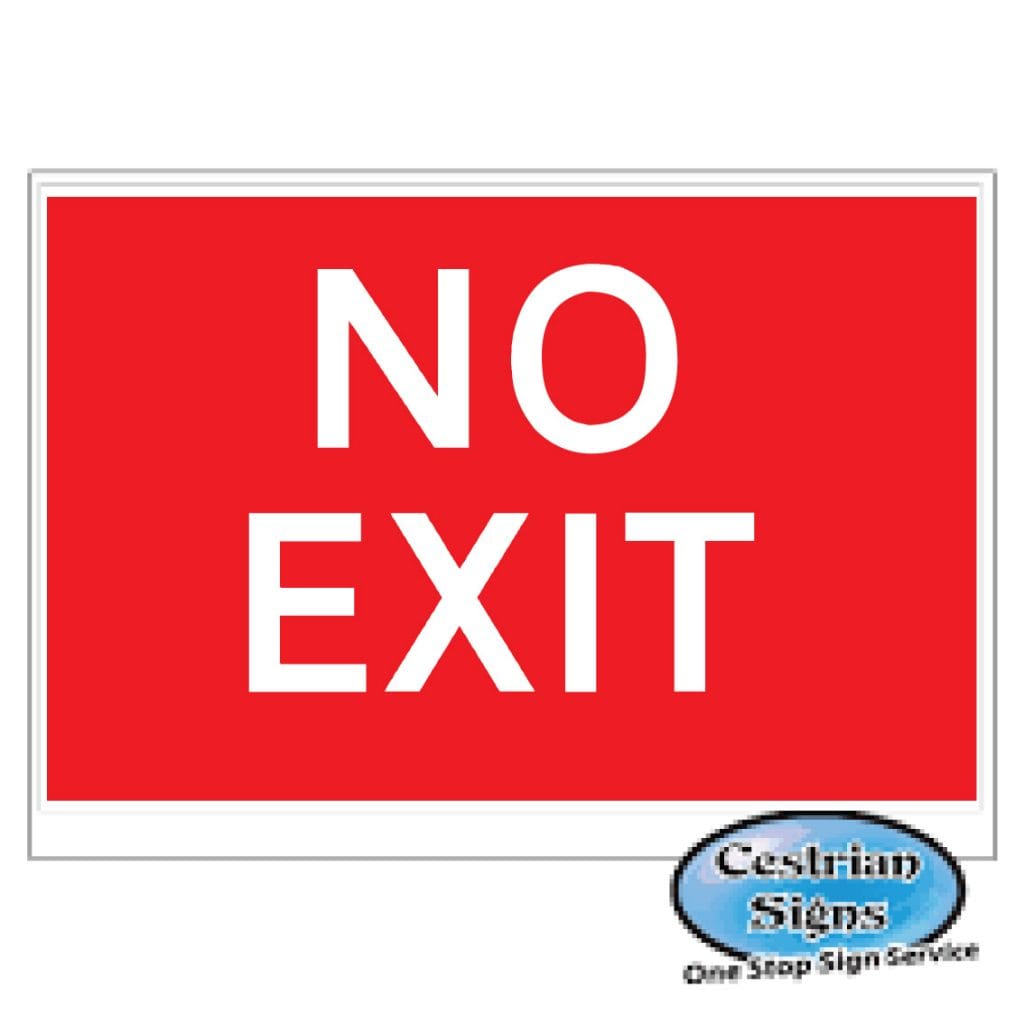 VSafety Cartello 'No Exit' – 600x300 Mm, Plastica Rigida Blu, Conforme Norme EN ISO 7010