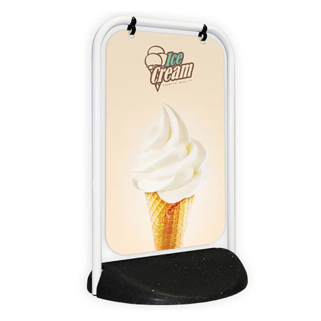 Swinger 2 Panel Sign White Frame