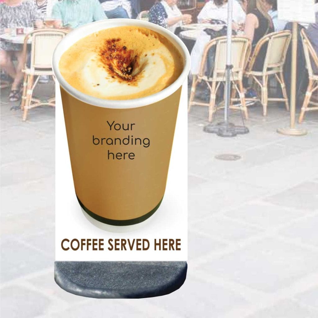 Coffee Cup Shaped Pavement Sign