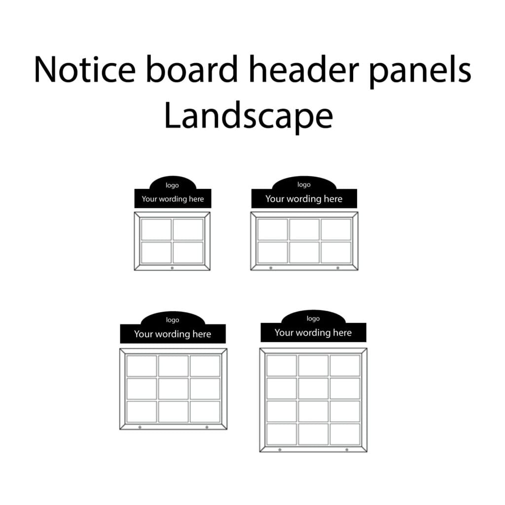 External notice board sizes with headers landscape