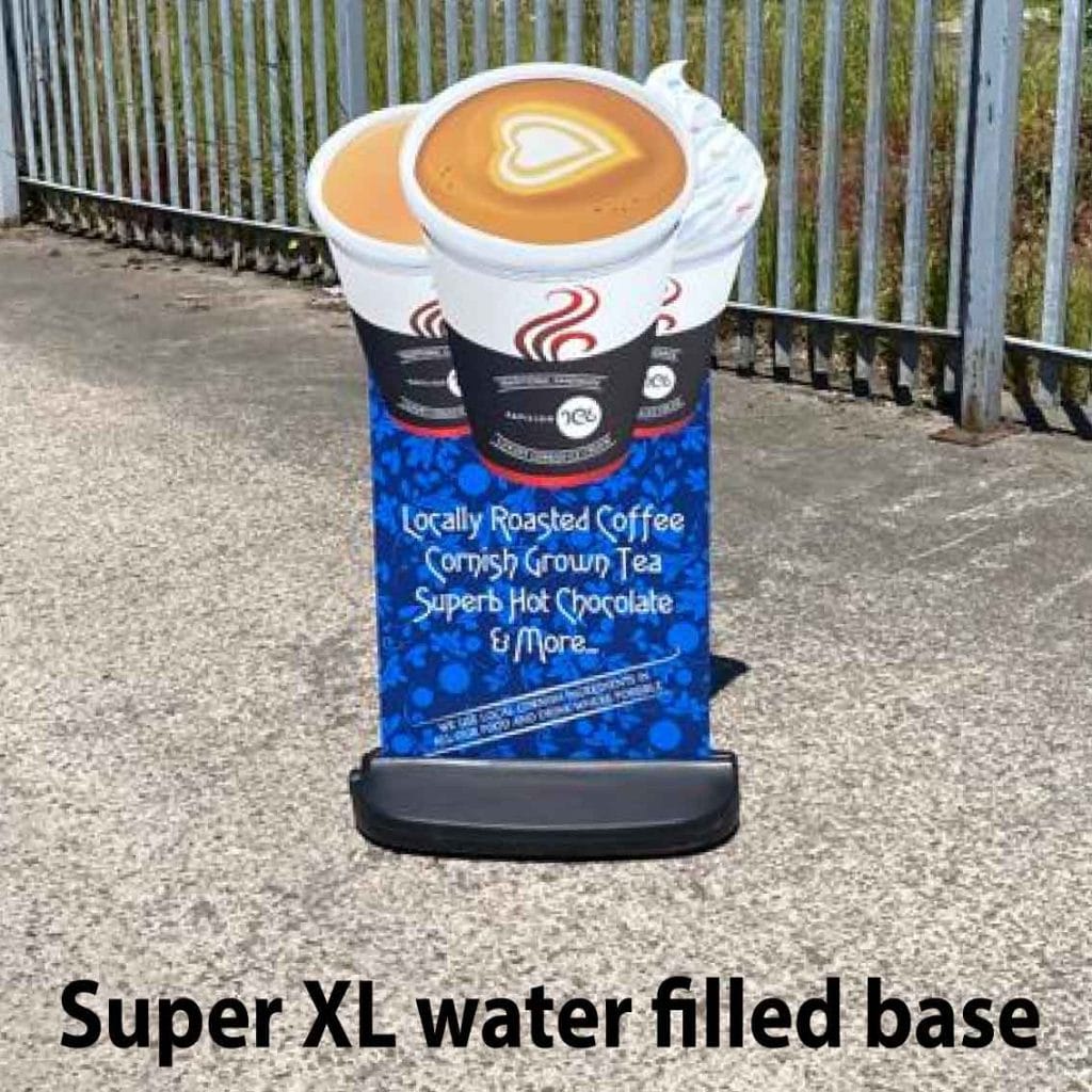 Large coffee cup shaped sign
