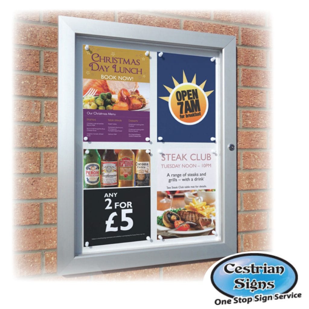 External Lockable Notice Board Cestrian Signs