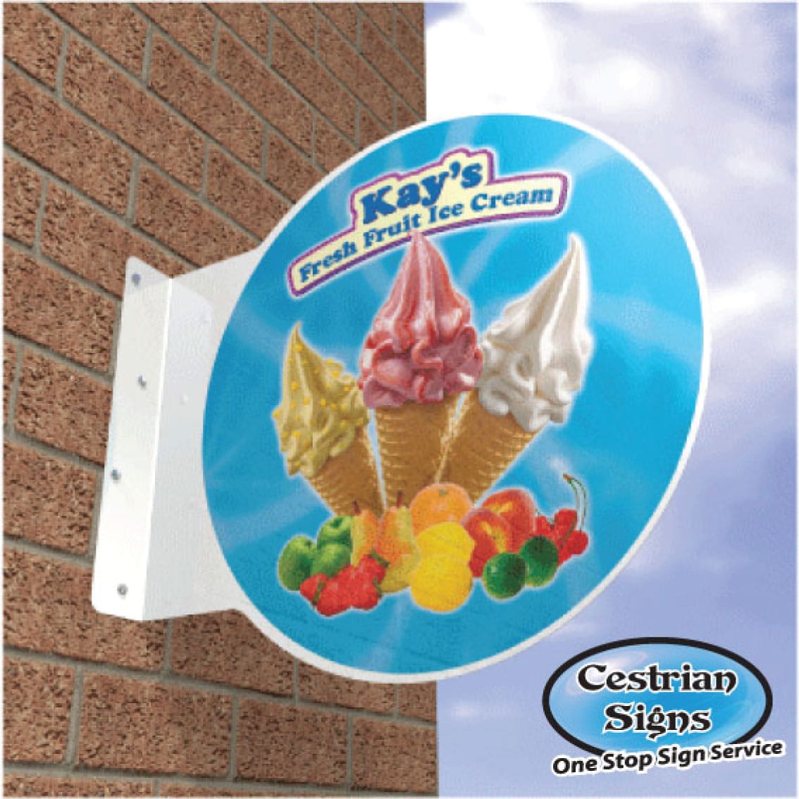 Projecting Shop Sign Round - Cestrian Signs