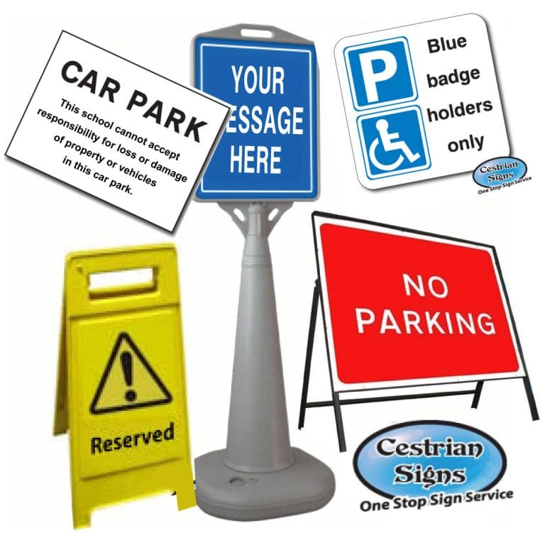 Car Park, Pedestrian and Traffic Signs