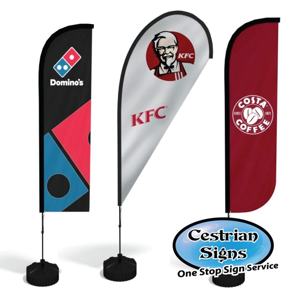 Printed Wind Flags Branded Business Flags Cestrian Signs