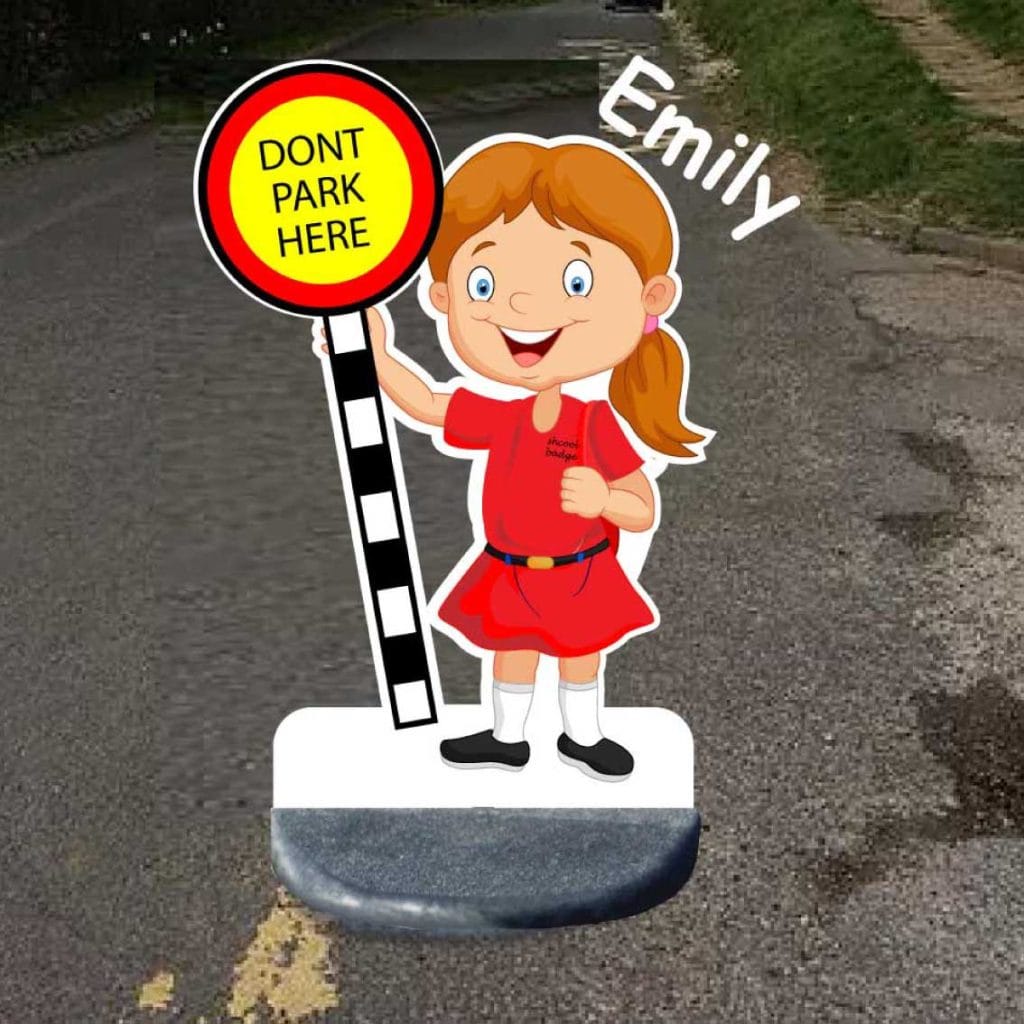 School No Parking Pavement Sign Emily