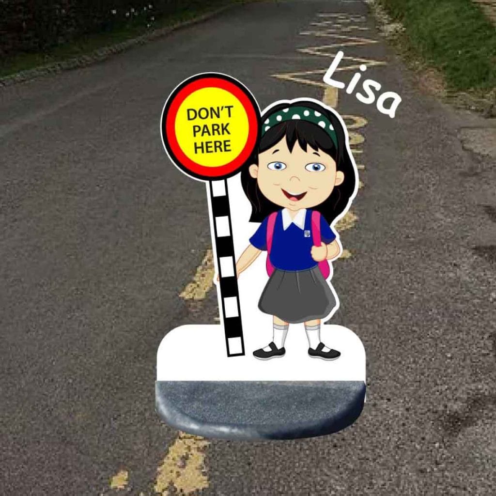 School No Parking Pavement Sign Lisa
