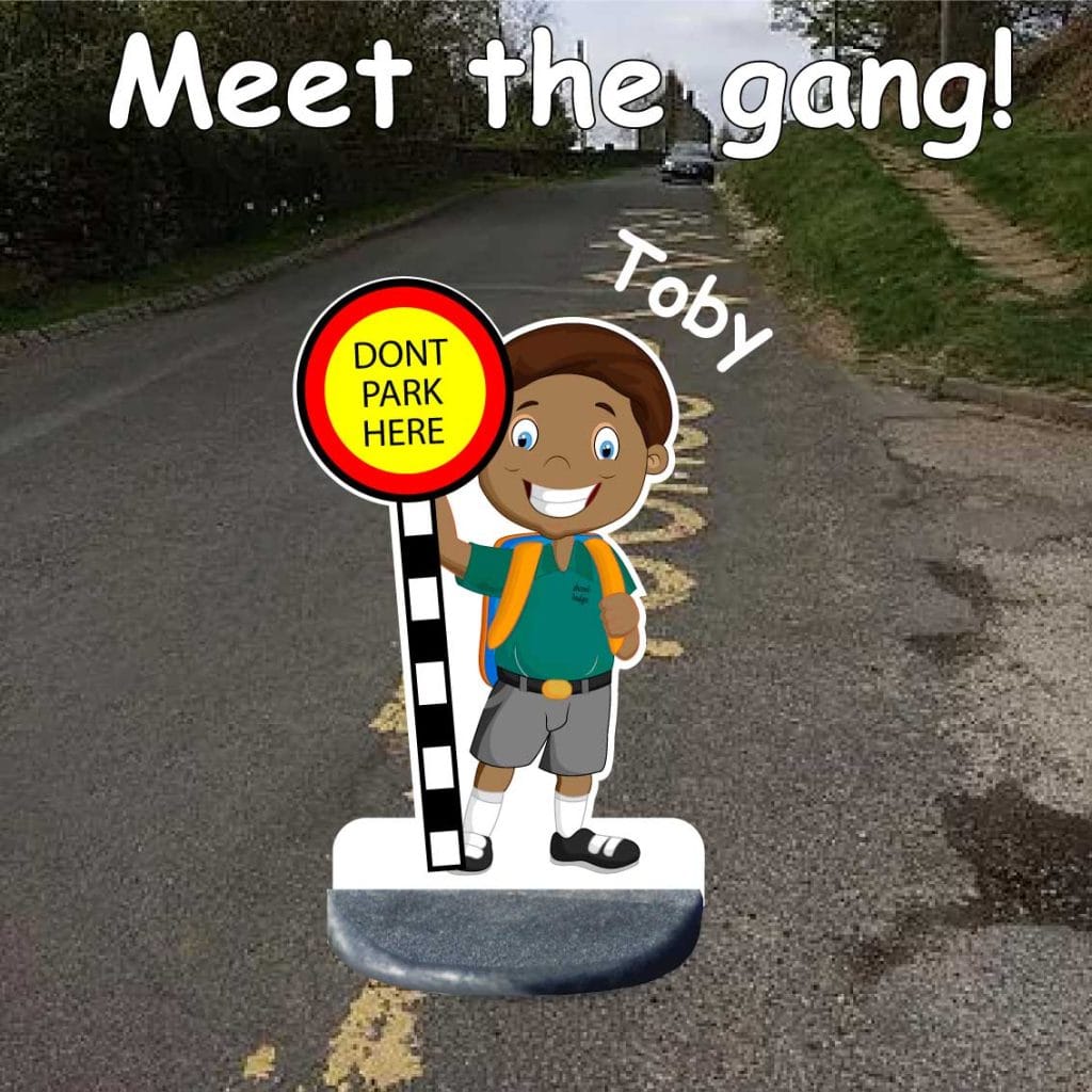 School No Parking Pavement Sign toby