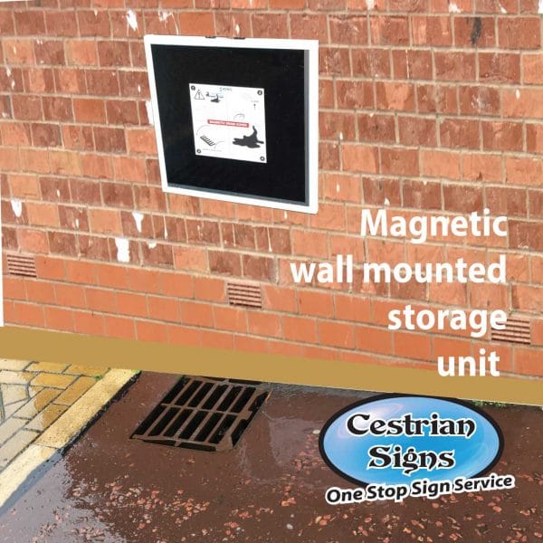 drain cover wall mounted storage unit Cestrian Signs