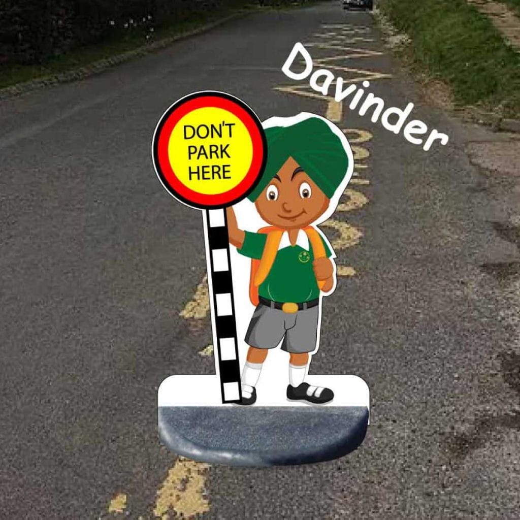 School No Parking Pavement Sign Davinder