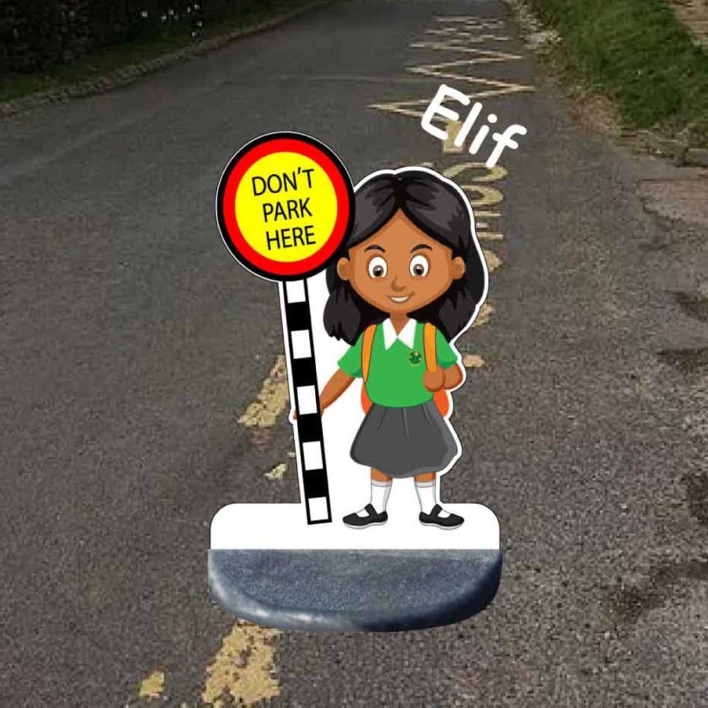 School No Parking Pavement Sign Elif