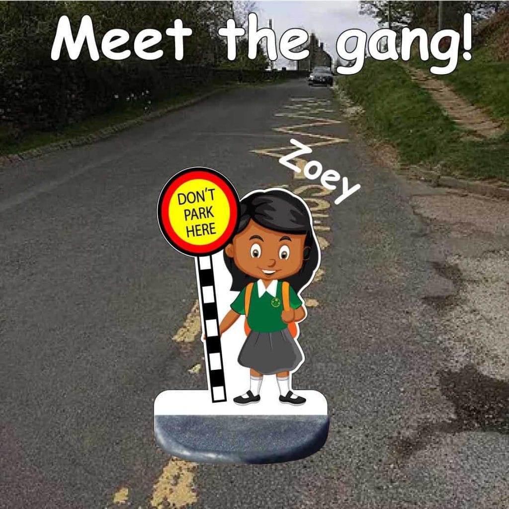 School No Parking Pavement Sign Zoey