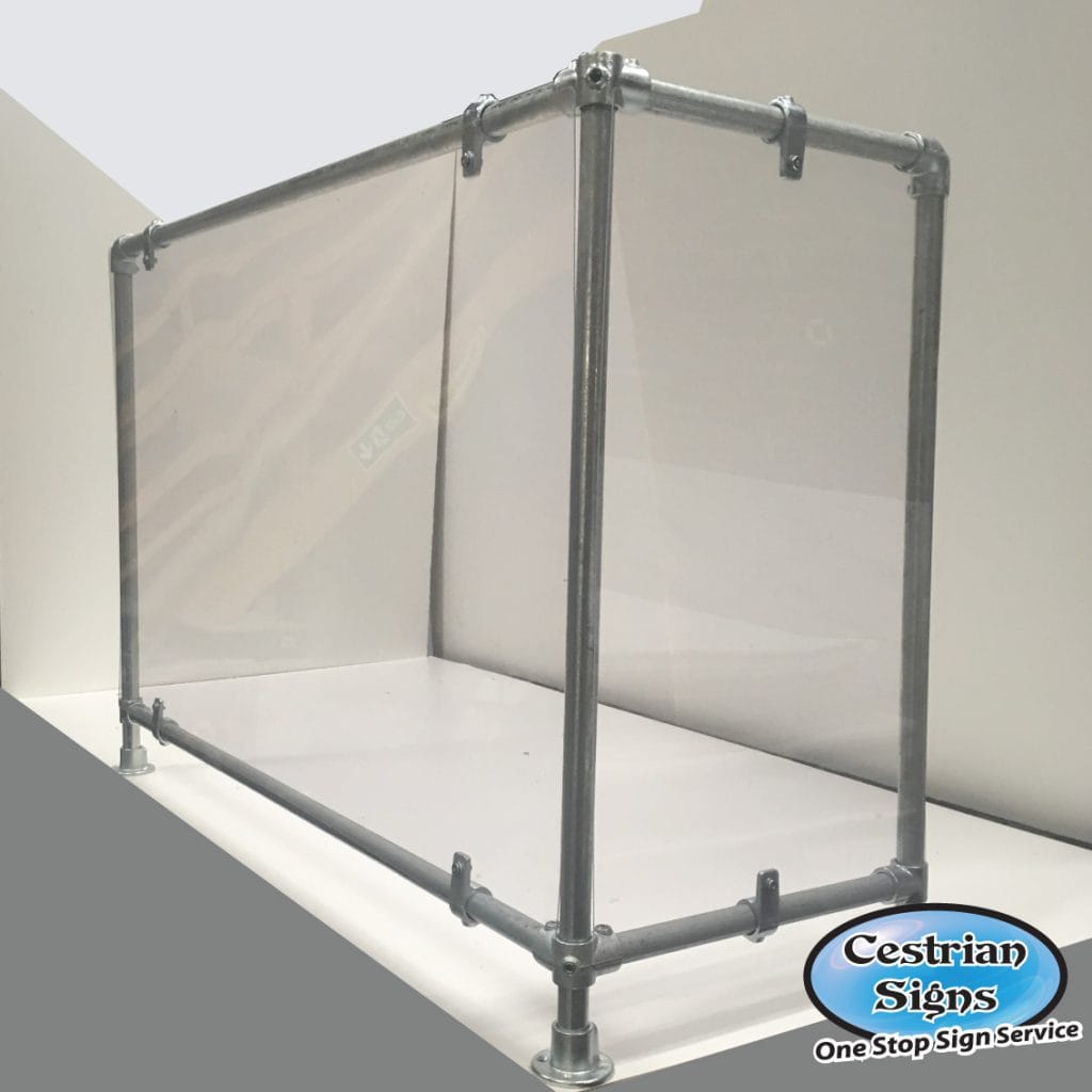Shop sneeze guard screen with side
