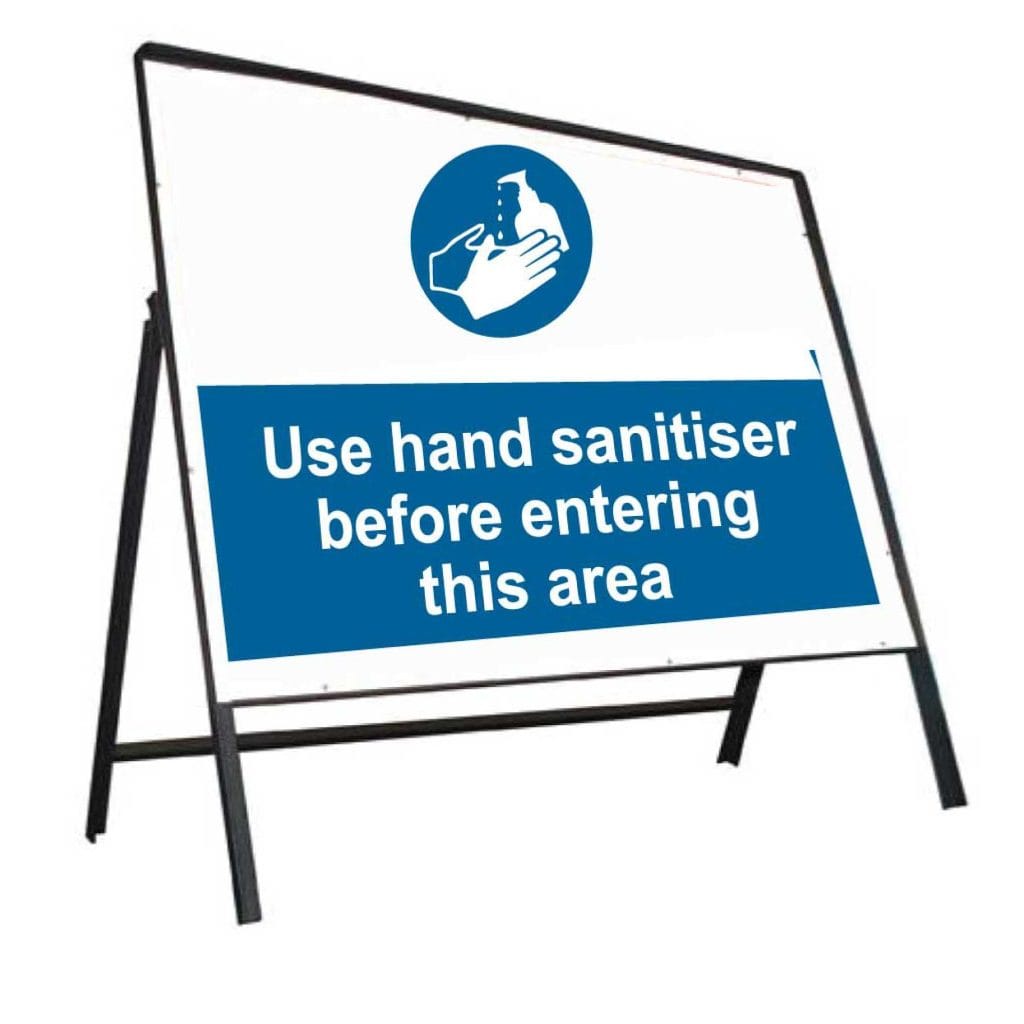 Use Hand Sanitiser In This Area Stanchion Sign