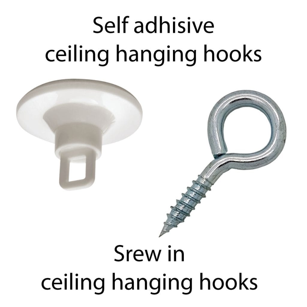 screw in or self adhesive hooks