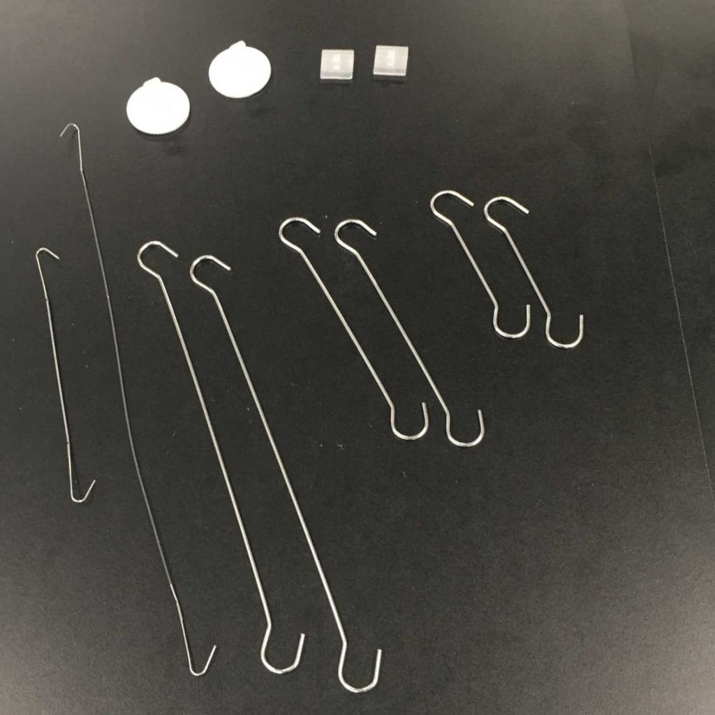 shop or office sneeze protection screen hangers