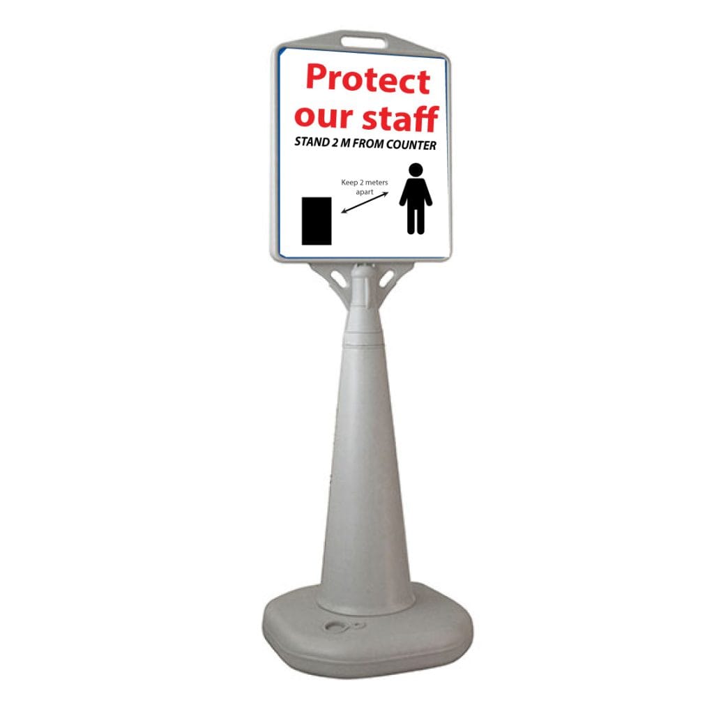 Stand 2 Metres From Counter Sign